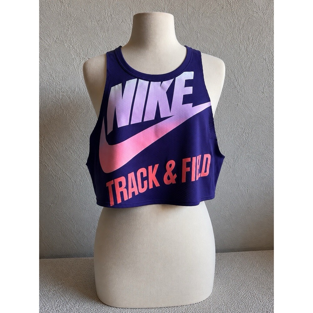 Nike Track & Field Mesh Tank Top Purple Pink Women's Sz L.